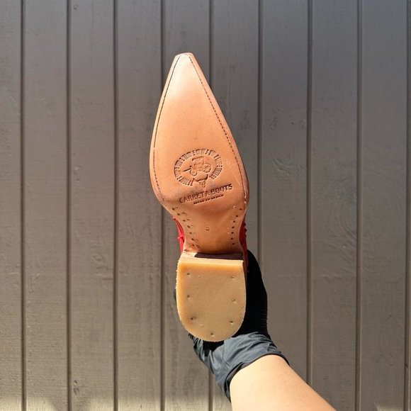 #21 Red Ostrich Finish Boot with white details - Picture 3 of 5